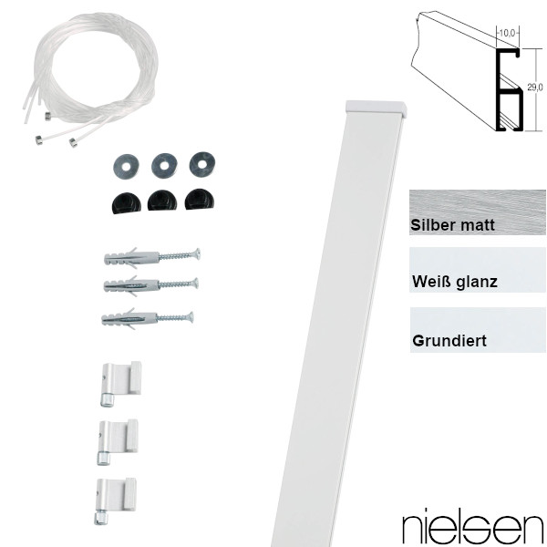 Nielsen Galerieschiene Profi 1,5m, incl. Zubehör