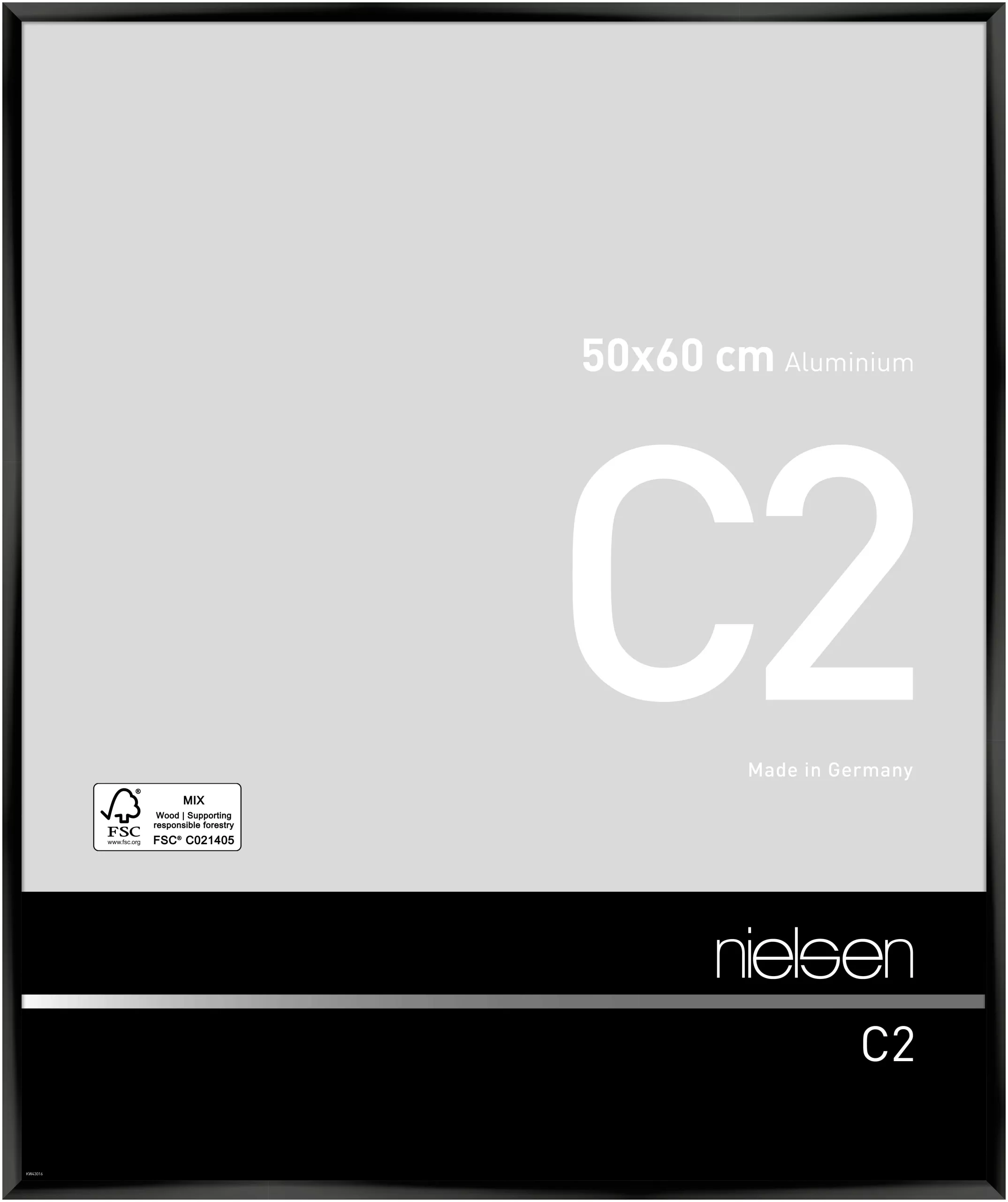 Alurahmen C2 Eloxiert Schwarz glanz, 50,0x60,0cm