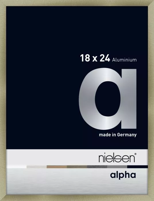 Alpha Alu Wechselrahmen Brushed Edelstahl 18,0x24,0cm Museumsglas