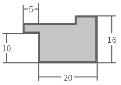 Holzrahmen Rostok Grau, gemasert 10 x 10 Leerrahmen
