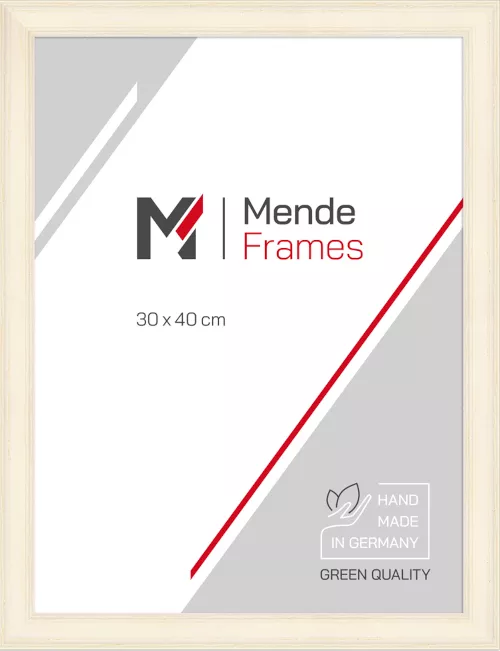 Holzrahmen Guben Weiß, gemasert 10x20 ohne Glas mit Rückwand
