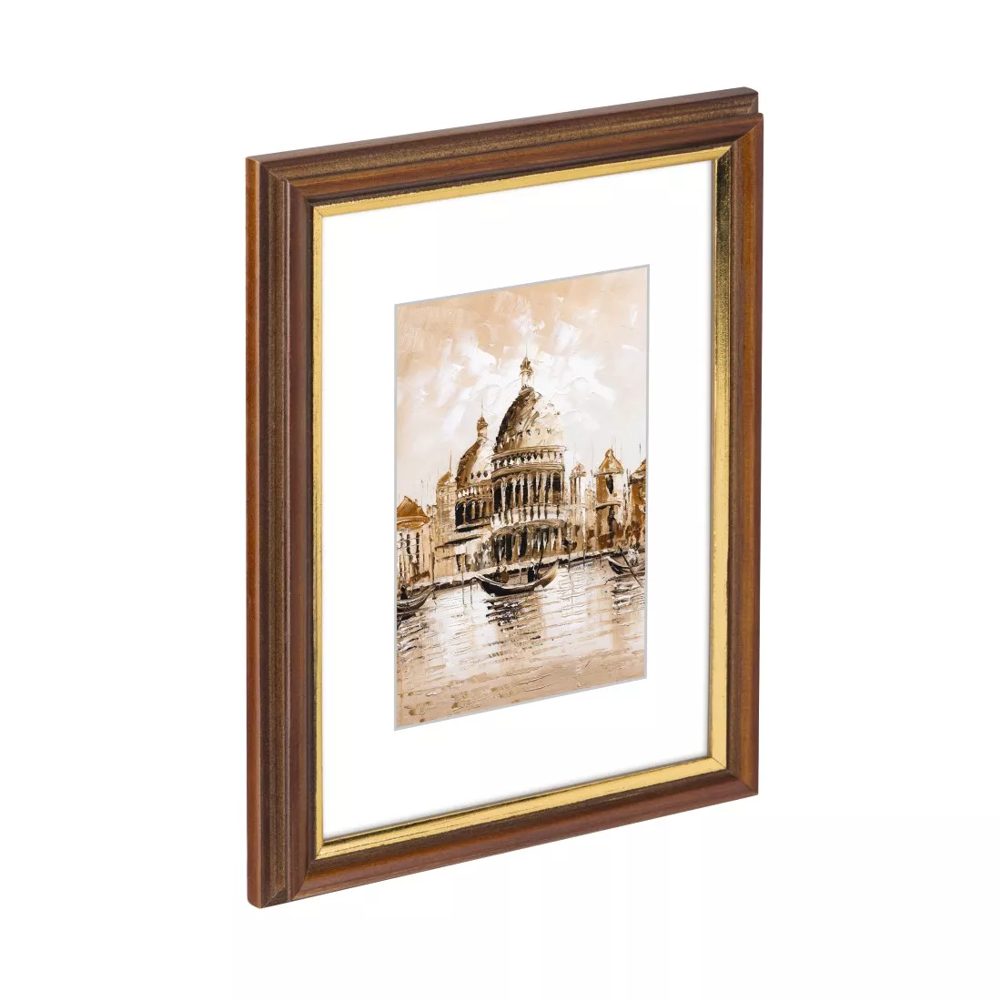 Holz-Bilderrahmen Venedig Normalglas Braun, 13x18cm