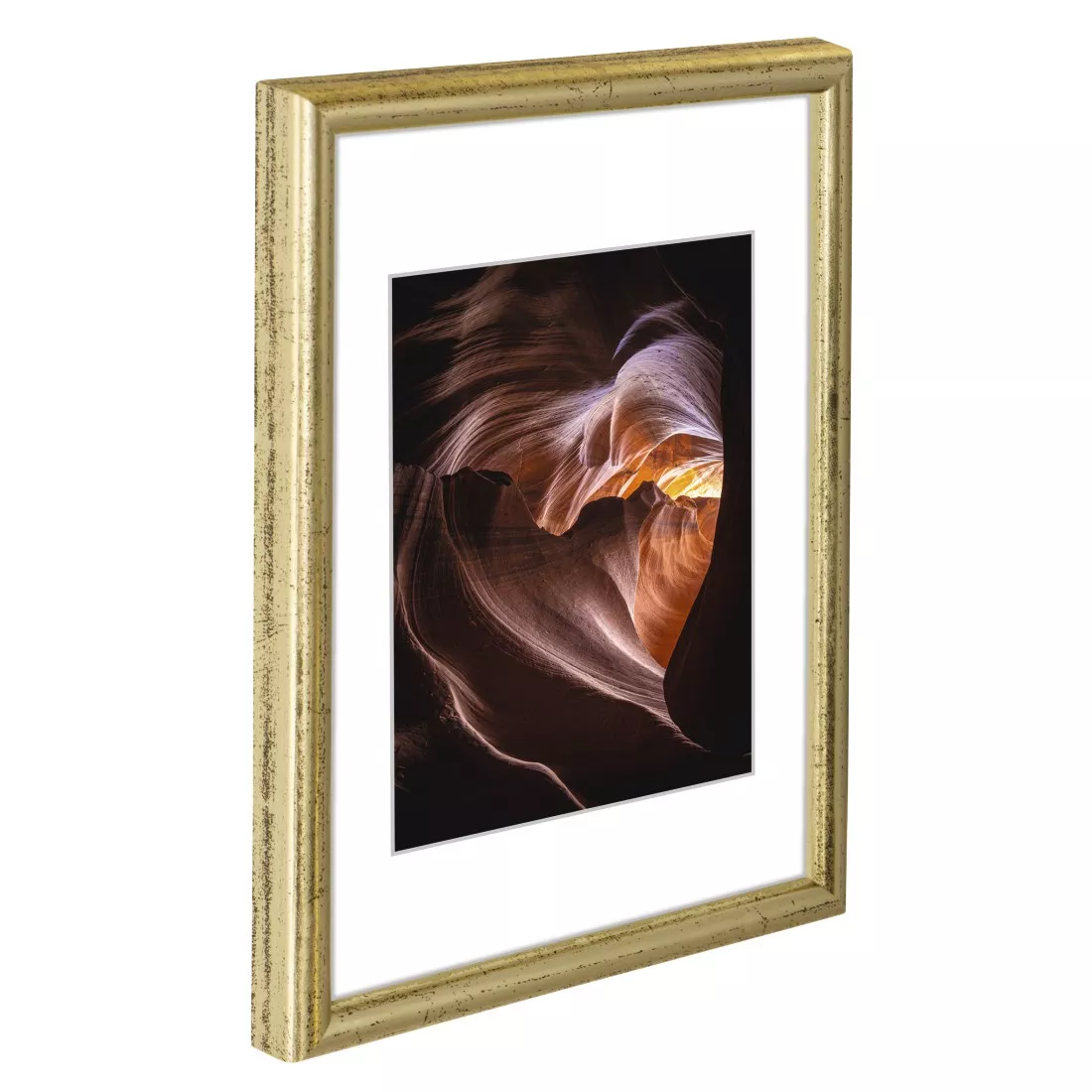 Holz-Bilderrahmen Phönix Normalglas gold, 10x15cm