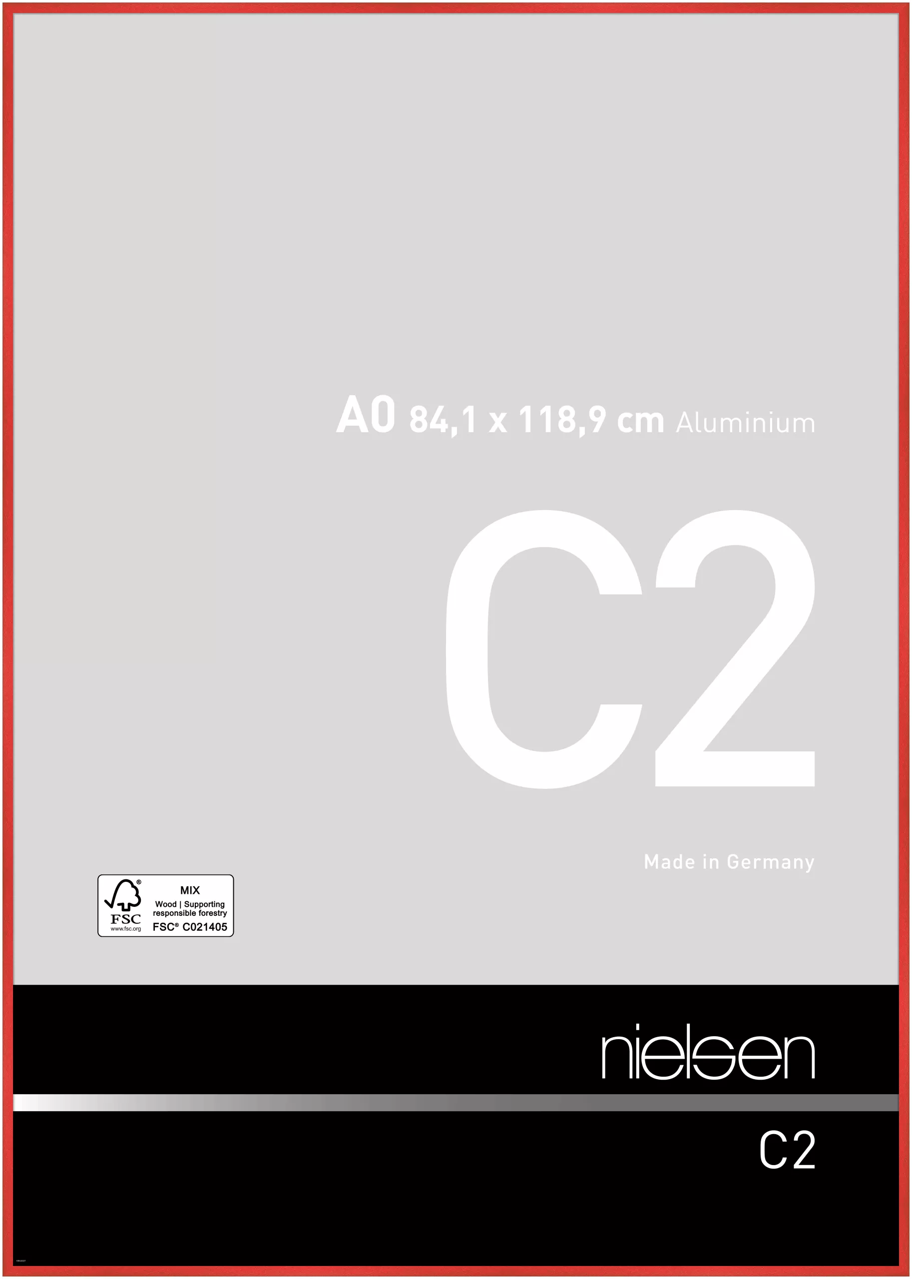 Alurahmen C2 Tornado Rot, 84,1 x118,9 cm (A0)