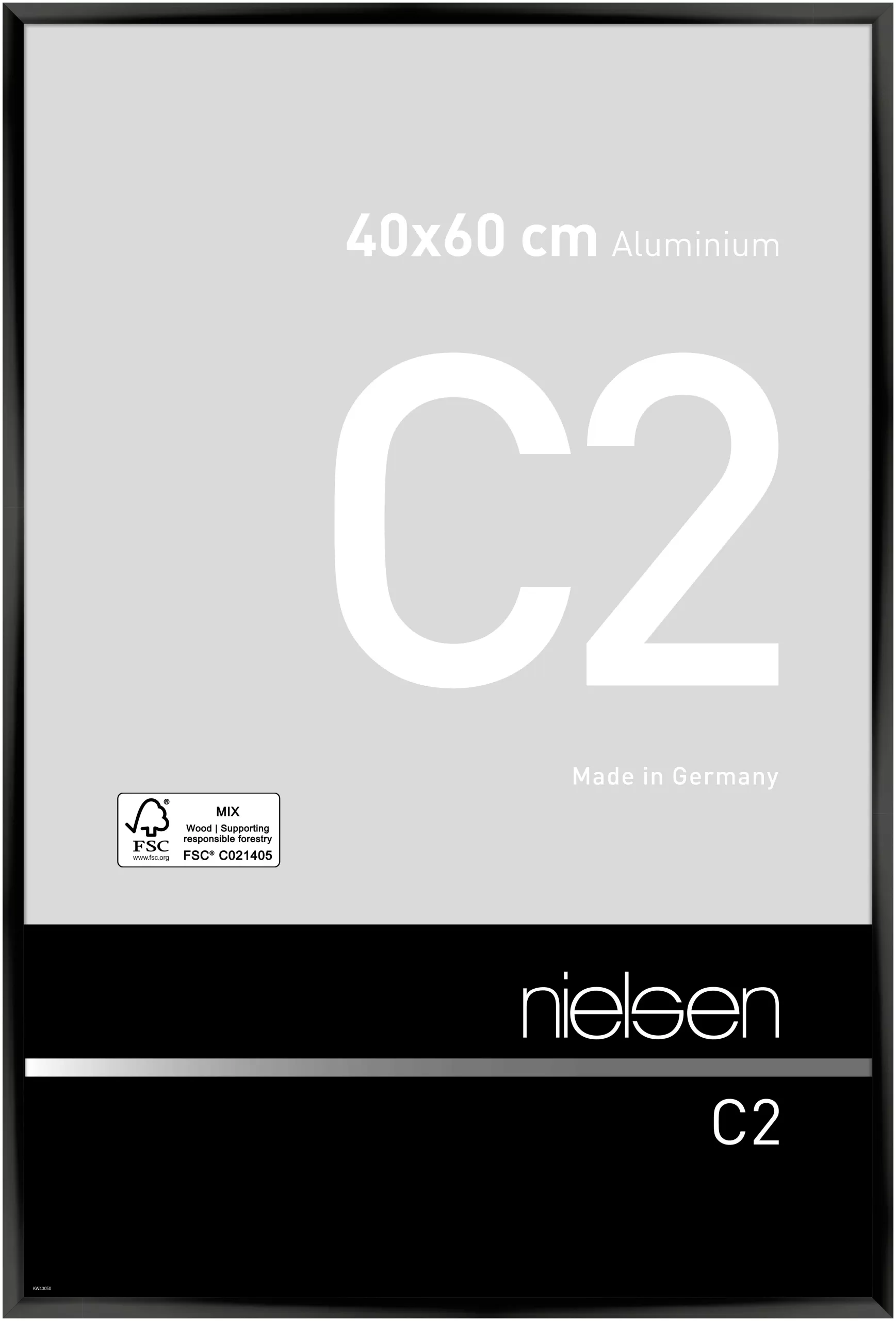 Alurahmen C2 Eloxiert Schwarz glanz, 40,0x60,0cm