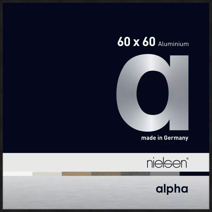 Alpha Alu Wechselrahmen Eloxal Schwarz matt 60,0x60,0cm Museumsglas