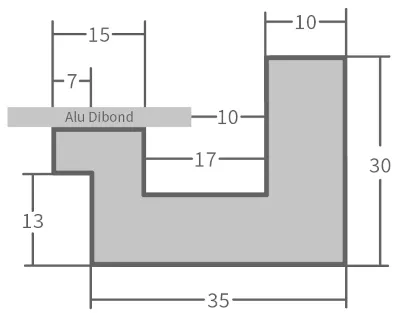Schattenfugenrahmen Döbeln Schwarz, gemasert 20x20 Leerrahmen