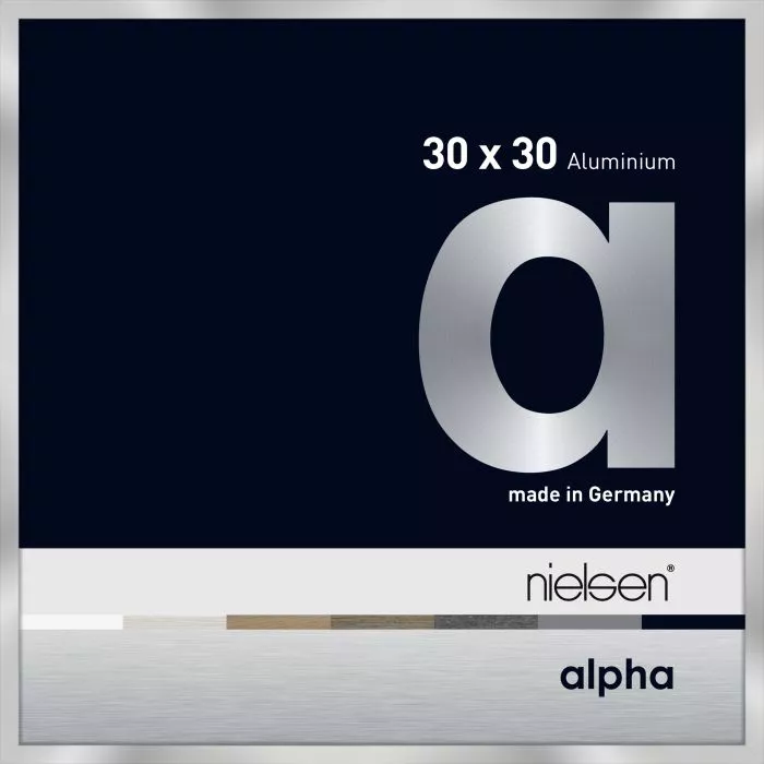 Alpha Alu Wechselrahmen Silber 30,0x30,0cm Museumsglas