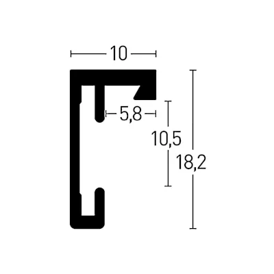 Alurahmen C2 Struktur Schwarz matt, 10,0x15,0cm
