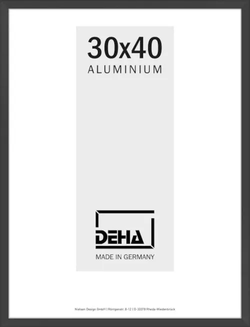 Alu-Bilderrahmen Dortmund Antireflexglas Anthrazit 45 x 60cm