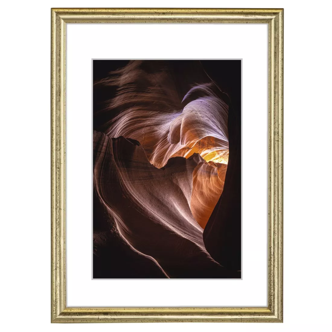 Holz-Bilderrahmen Phönix Normalglas gold, 10x15cm