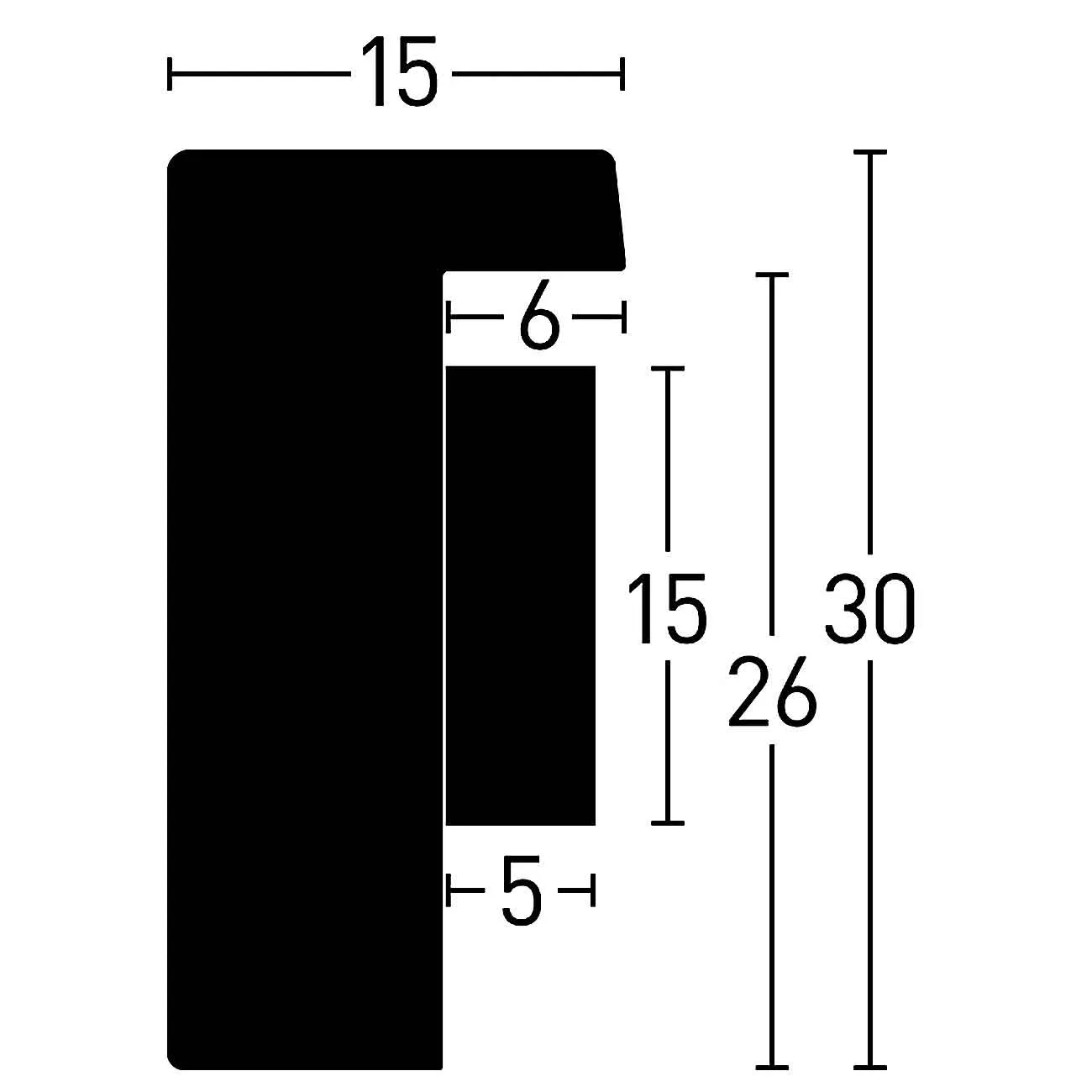 Holz Distanzrahmen Aura 21,0 x 29,7 (A4) Schwarz