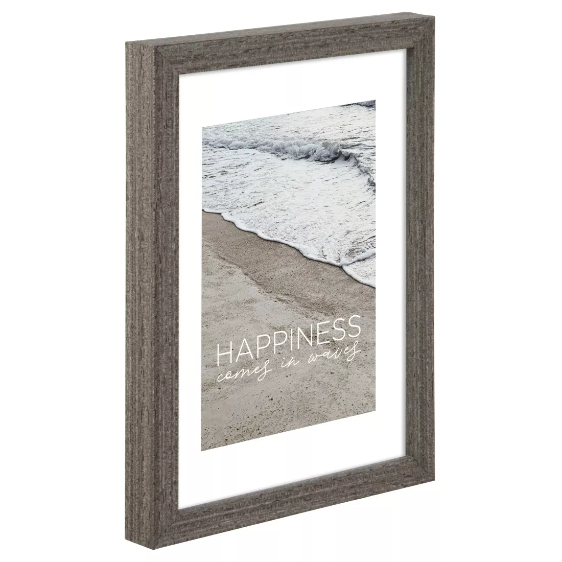 Holz-Bilderrahmen Waves Normalglas Grau, 10x15cm