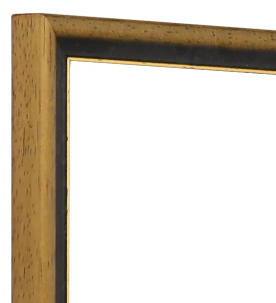 Holz-Bilderrahmen Karlsruhe Normalglas Nußbraun/Gold 7x10cm
