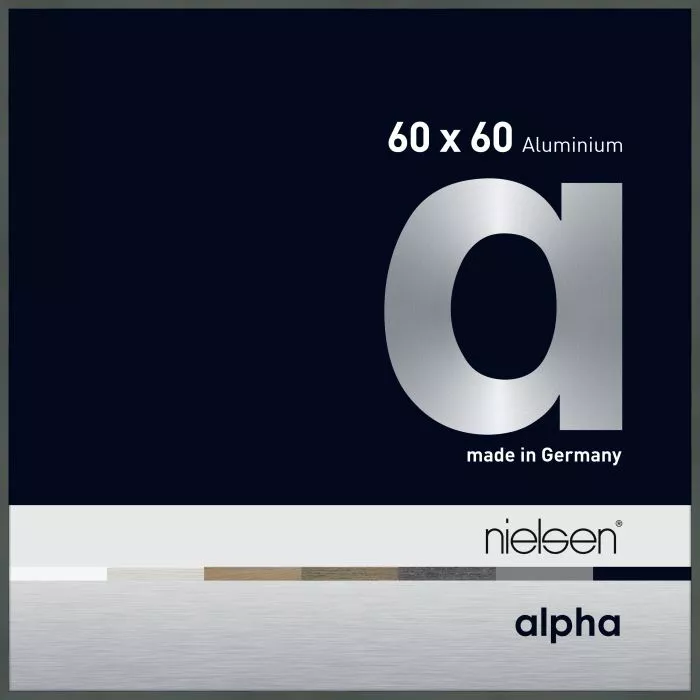 Alpha Alu Wechselrahmen Platin 60,0x60,0cm Museumsglas