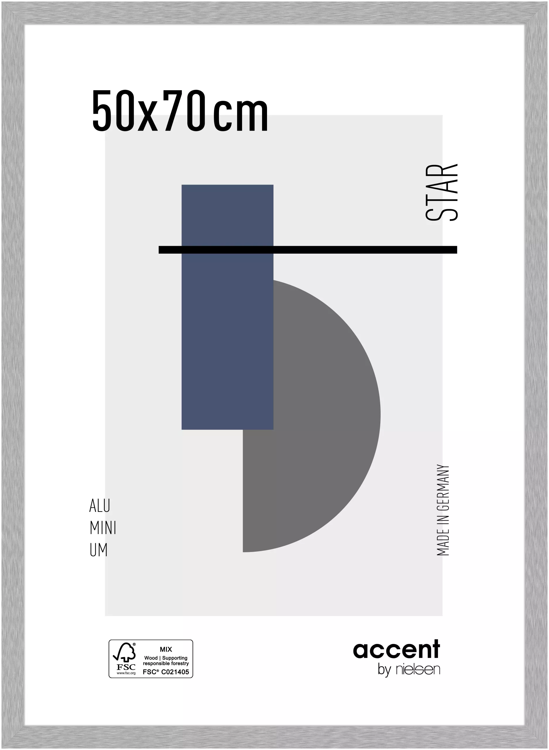 Alu-Wechselrahmen Star Silber 50,0 x 70,0 cm