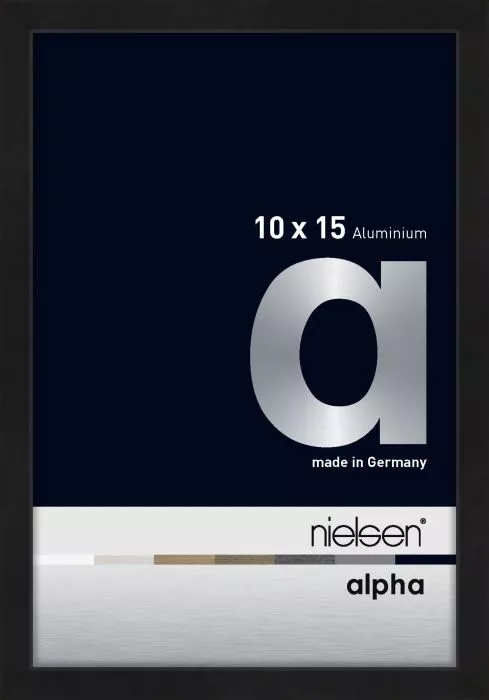 Alpha Alu Wechselrahmen Eloxal Schwarz matt 10,0x15,0cm Normalglas