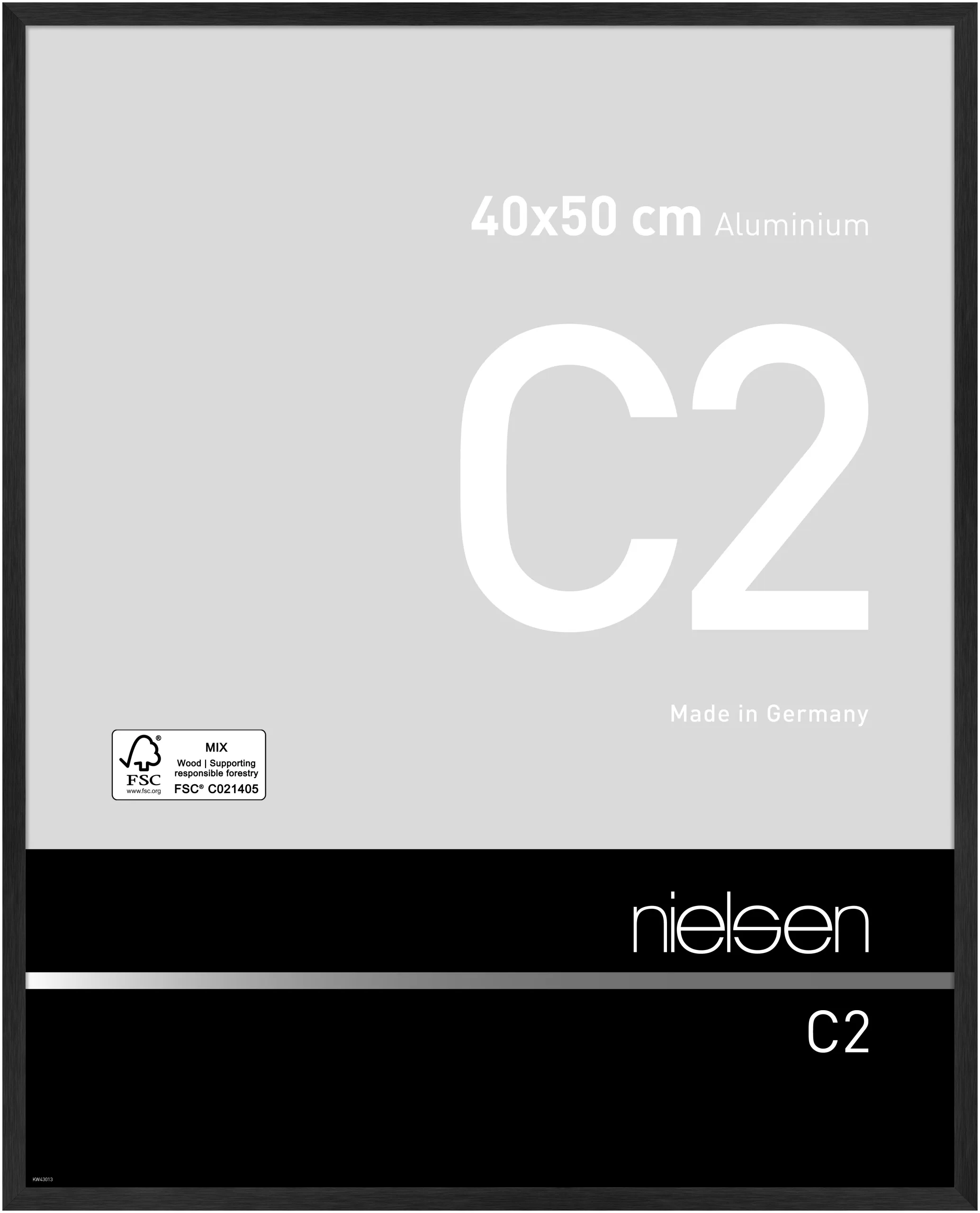 Alurahmen C2 Struktur Schwarz matt, 40,0x50,0cm