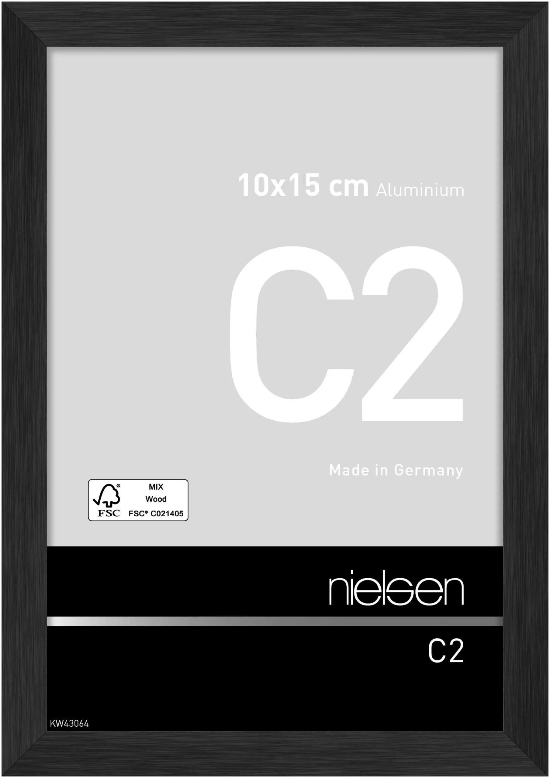 Alurahmen C2 Struktur Schwarz matt, 10,0x15,0cm