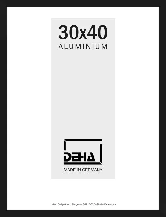 Alu-Bilderrahmen Düsseldorf Antireflexglas Schwarz matt 29,7 x 42cm