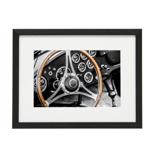 Gerahmtes Bild Oldtimer Dashboard Nr11 – Kunststoffrahmen Schwarz 