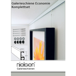 Nielsen Galerieschiene Economy 1,5m, incl. Zubehör