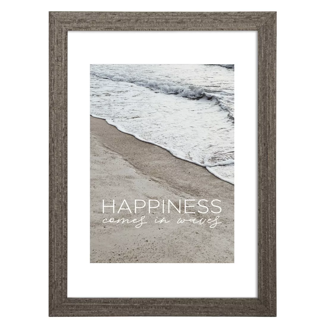Holz-Bilderrahmen Waves Normalglas Grau, 10x15cm