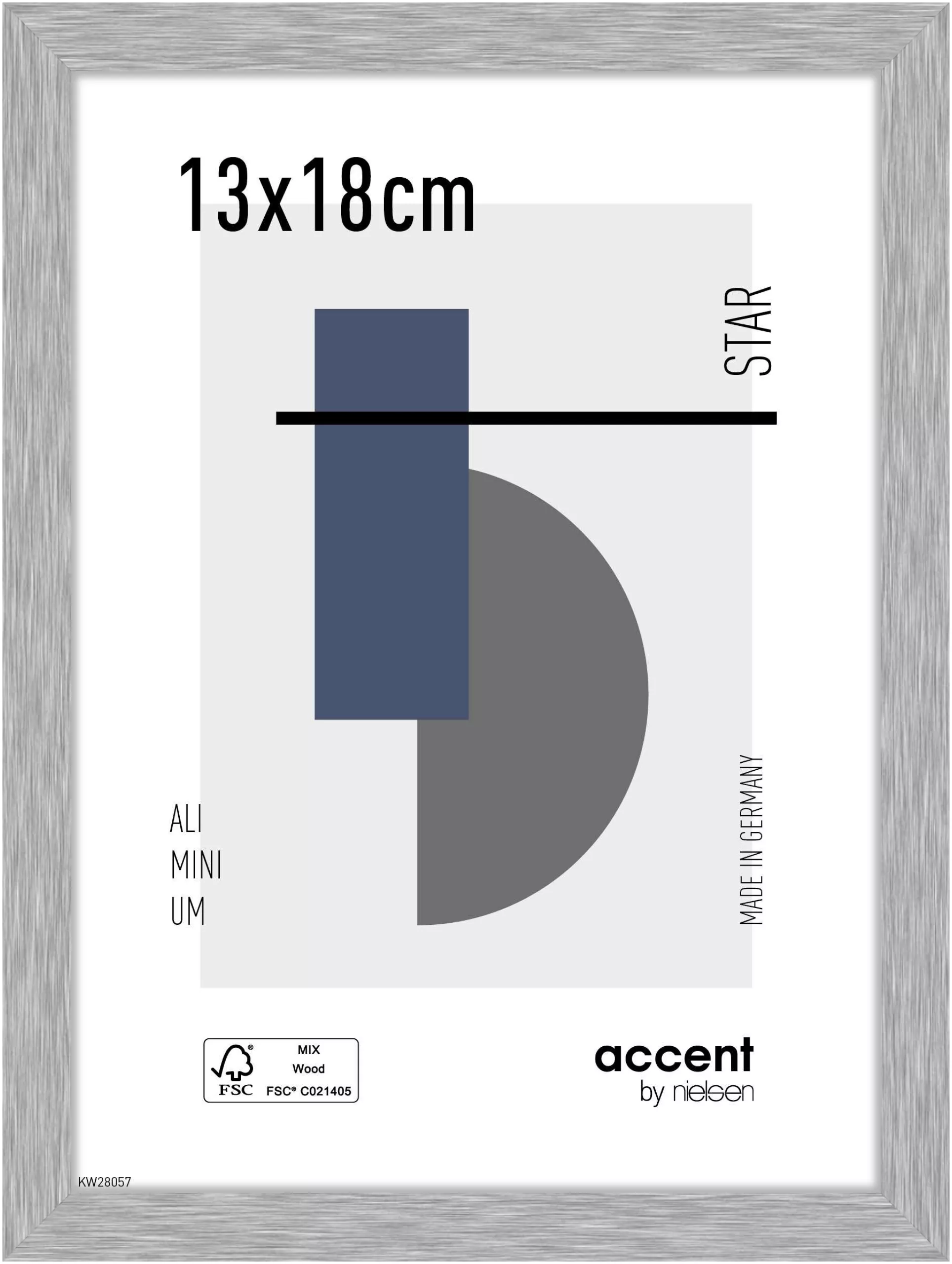 Alu-Wechselrahmen Star Silber 13,0 x 18,0 cm