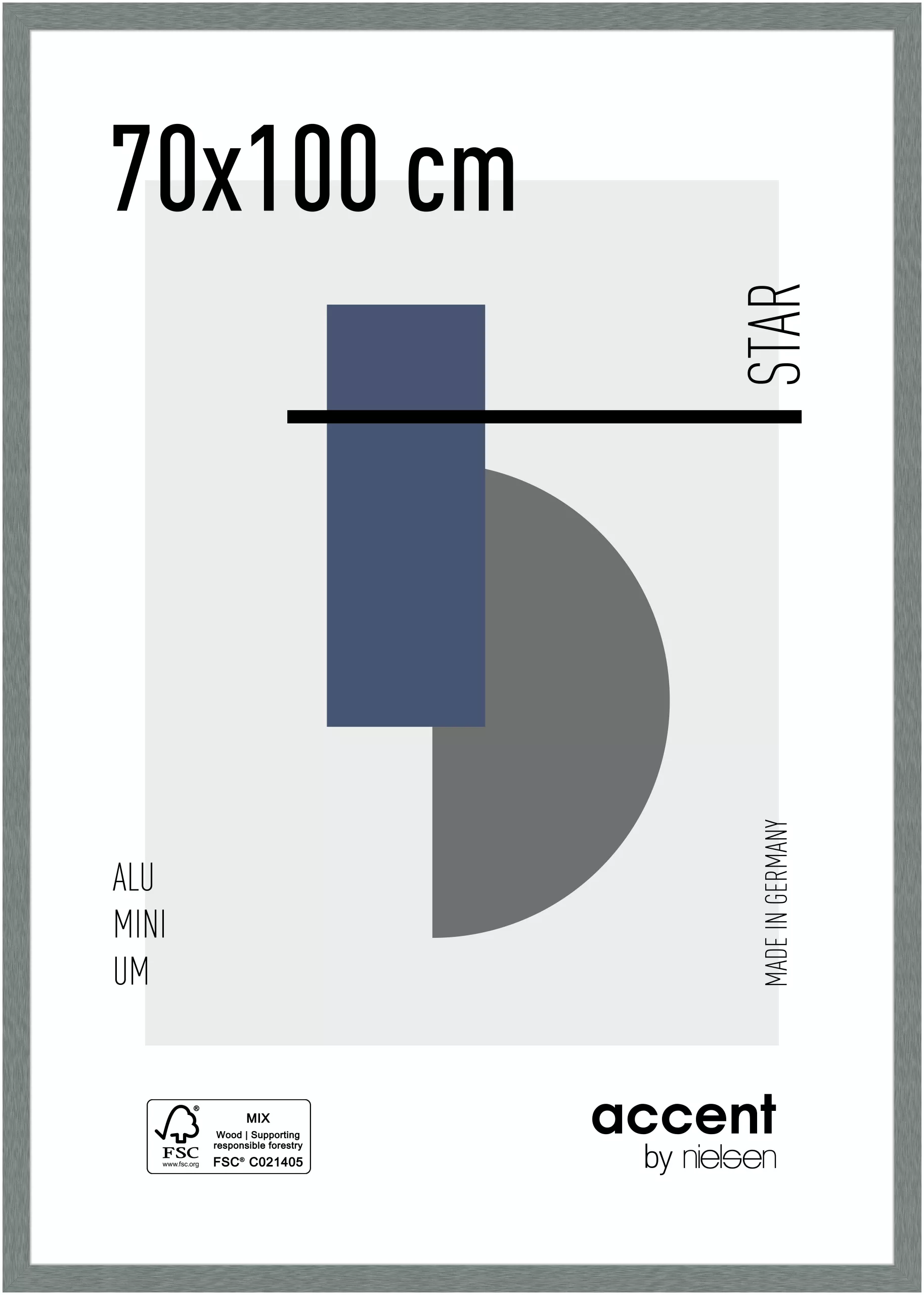 Alu-Wechselrahmen Star Grau 70,0 x100,0 cm