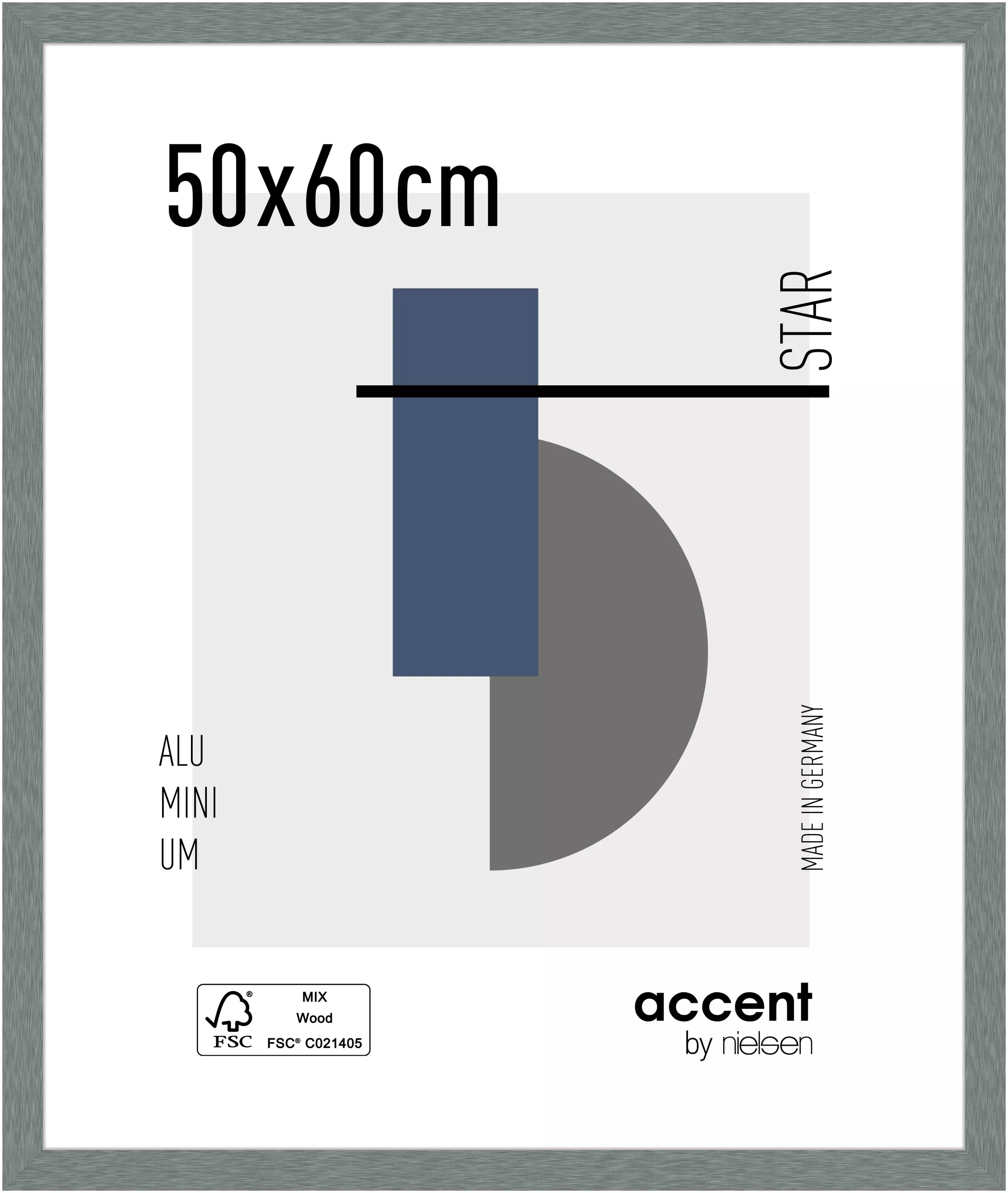 Alu-Wechselrahmen Star Grau 50,0 x 60,0 cm
