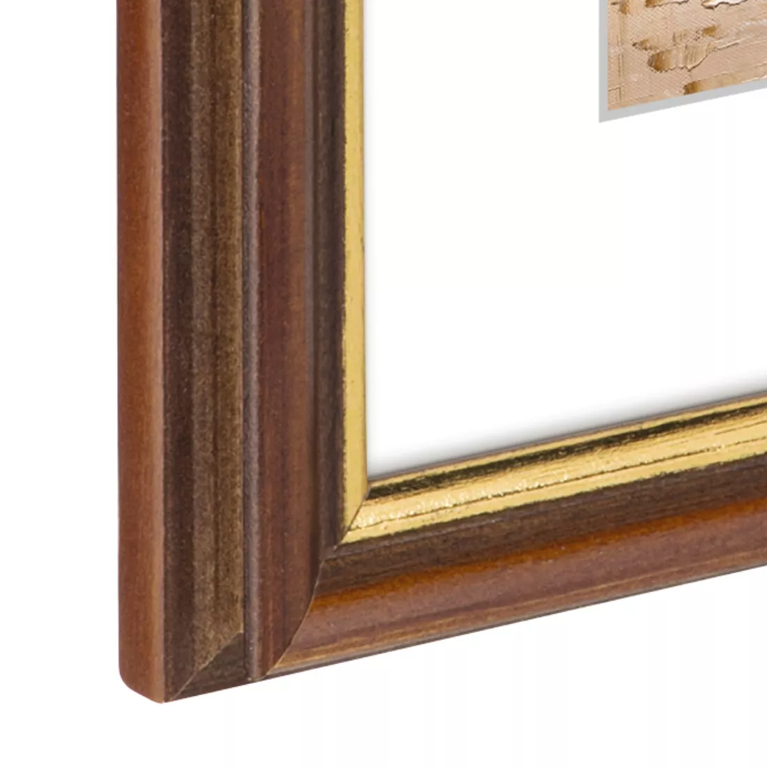 Holz-Bilderrahmen Venedig Normalglas Braun, 13x18cm