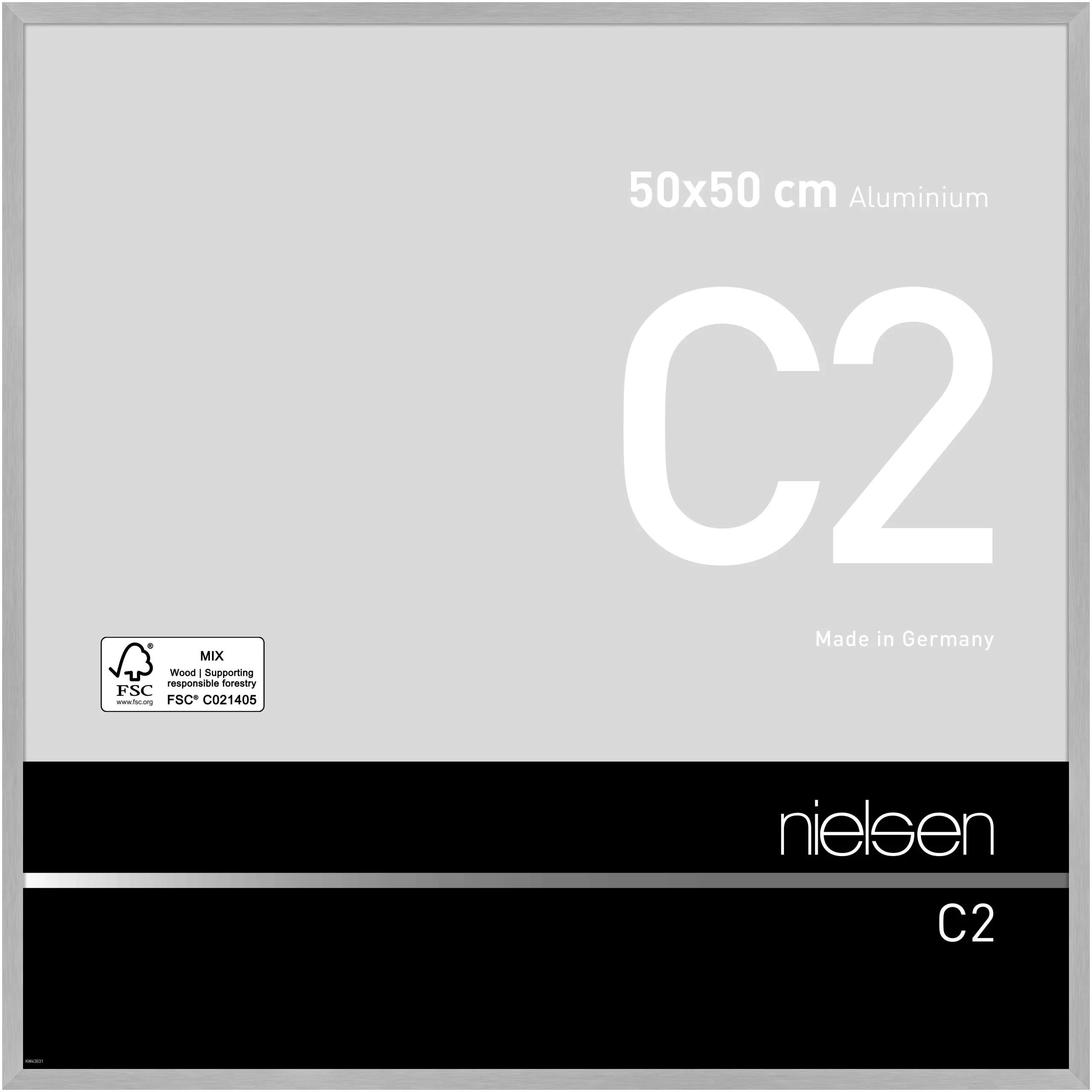 Alurahmen C2 Struktur Silber matt, 50,0x50,0cm