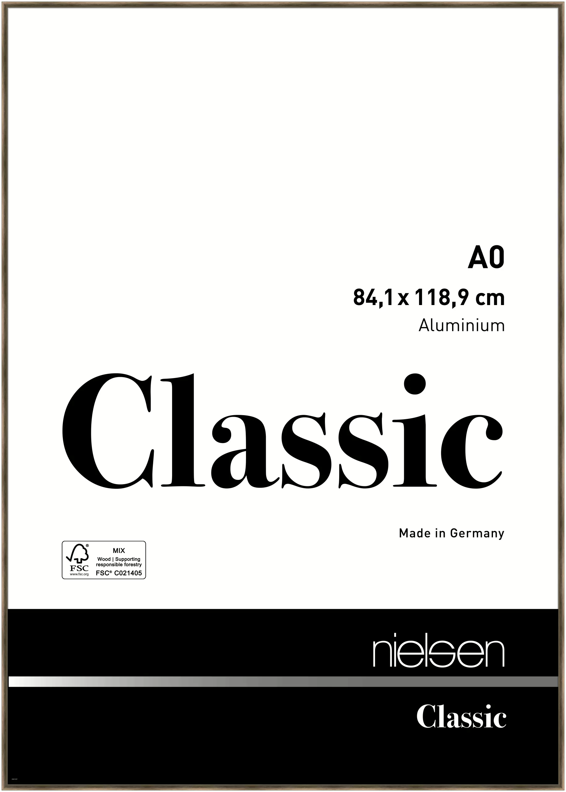 Nielsen Alurahmen Classic Struktur Walnuss 84,1 x118,9cm (Din A0)